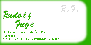 rudolf fuge business card